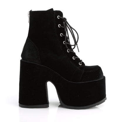 DemoniaCult Womens Ankle Boots CAMEL-203 Blk Velvet