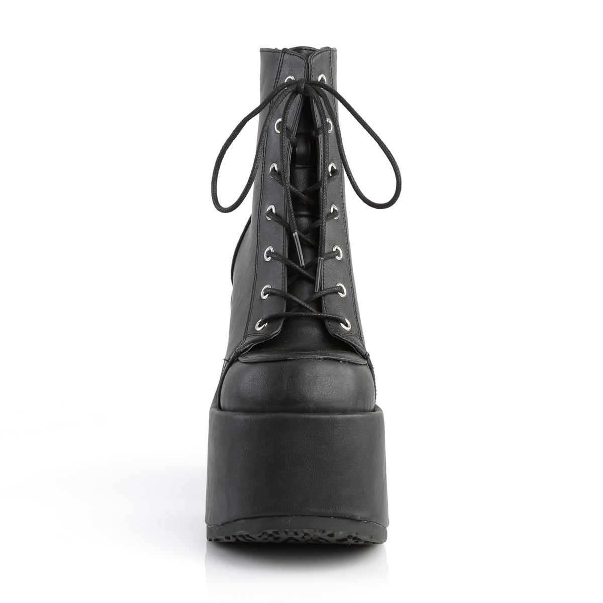 DemoniaCult Womens Ankle Boots CAMEL-203 Blk Vegan Leather