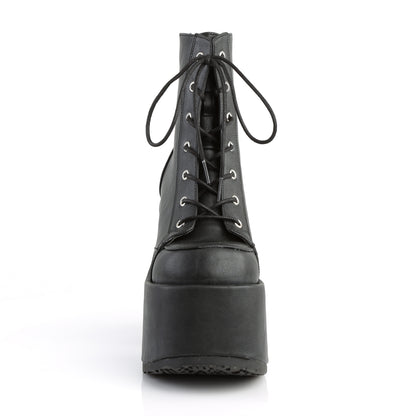DemoniaCult Womens Ankle Boots CAMEL-203 Blk Vegan Leather