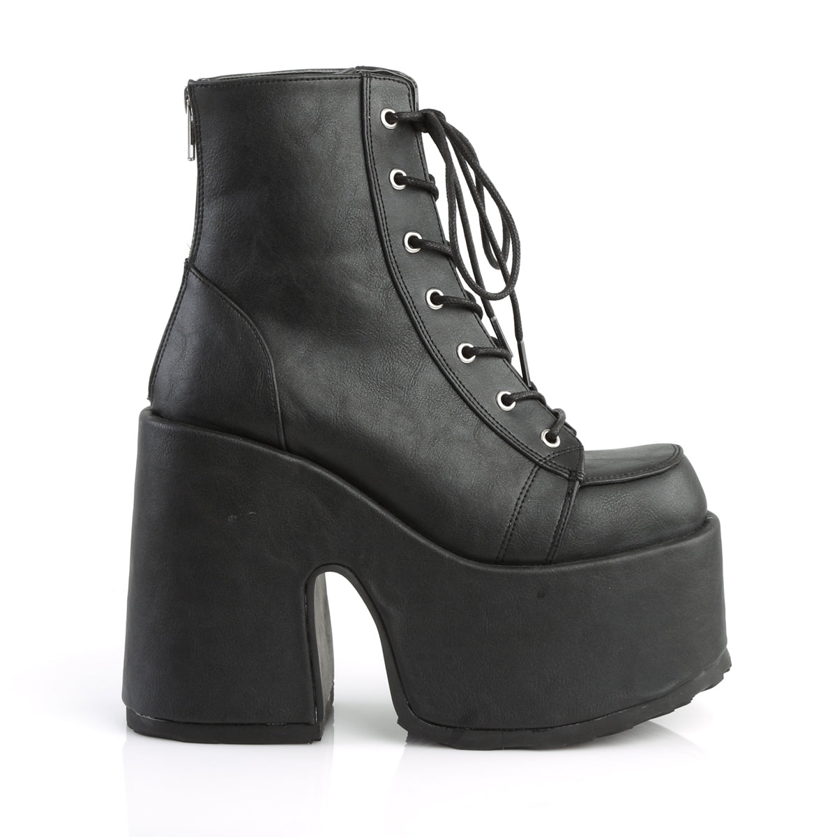DemoniaCult Womens Ankle Boots CAMEL-203 Blk Vegan Leather