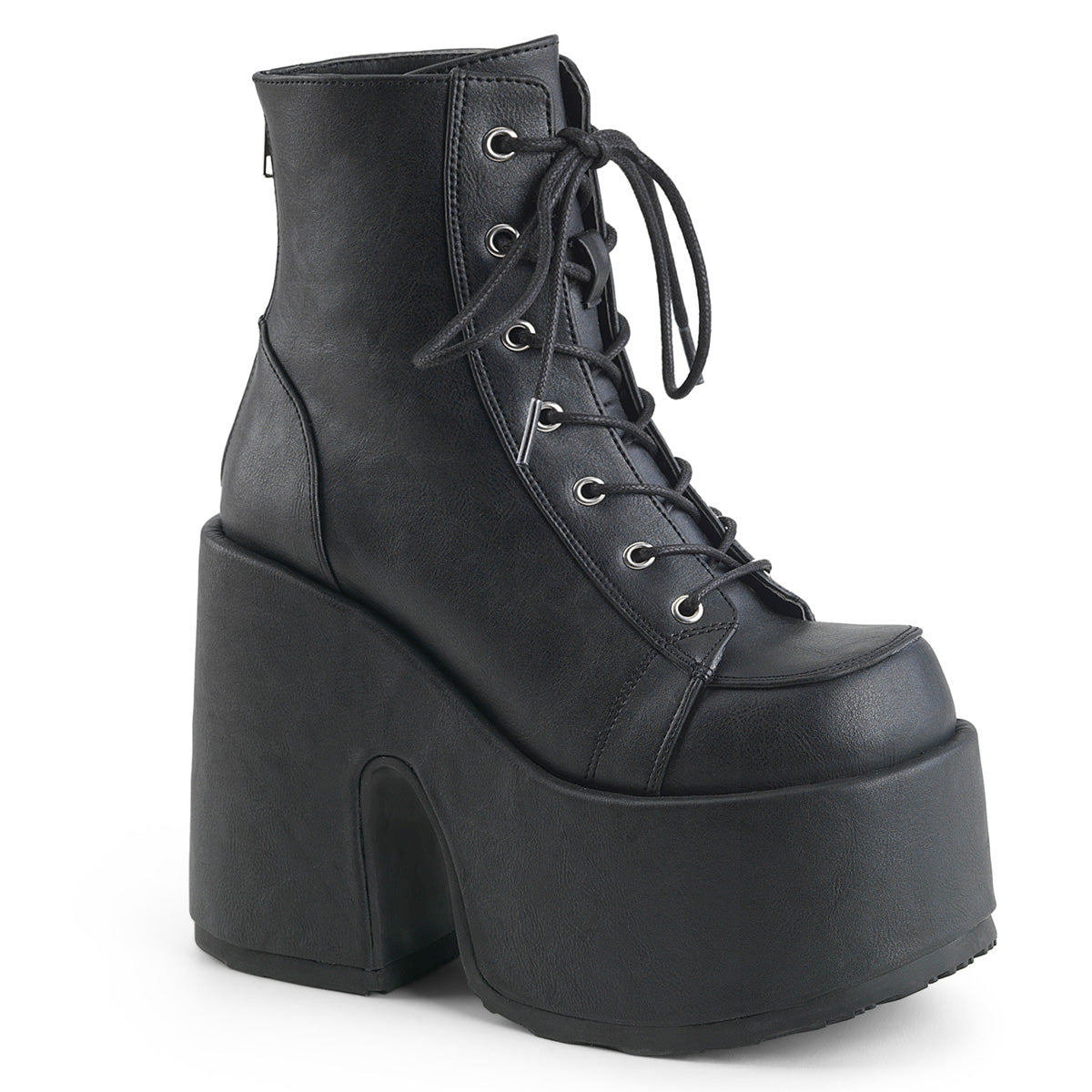 DemoniaCult Womens Ankle Boots CAMEL-203 Blk Vegan Leather