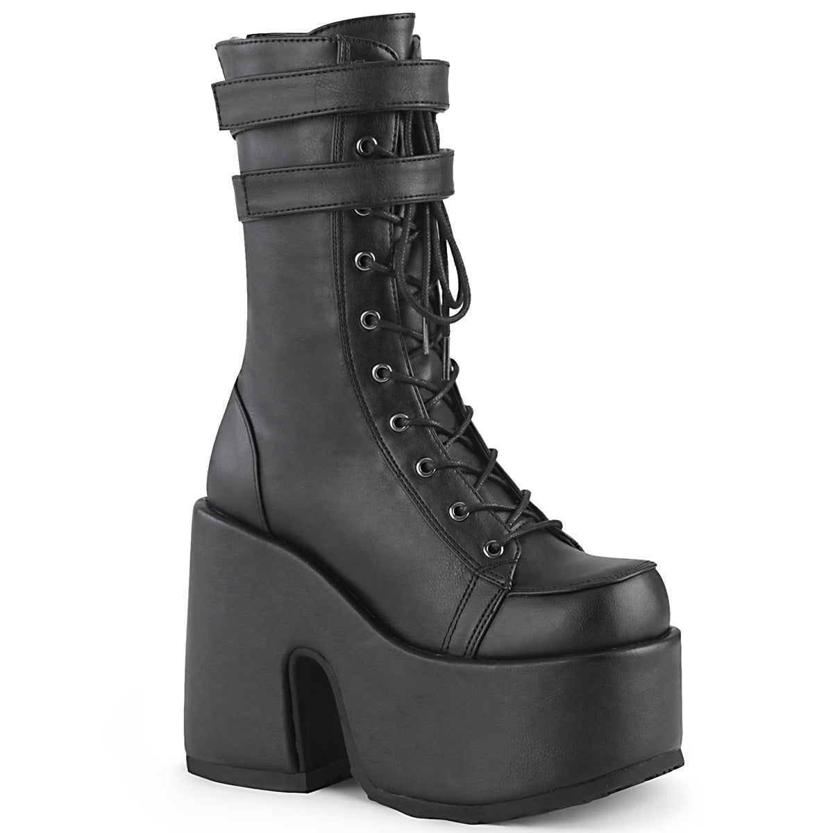 DemoniaCult Womens Boots CAMEL-250 Blk Vegan Leather