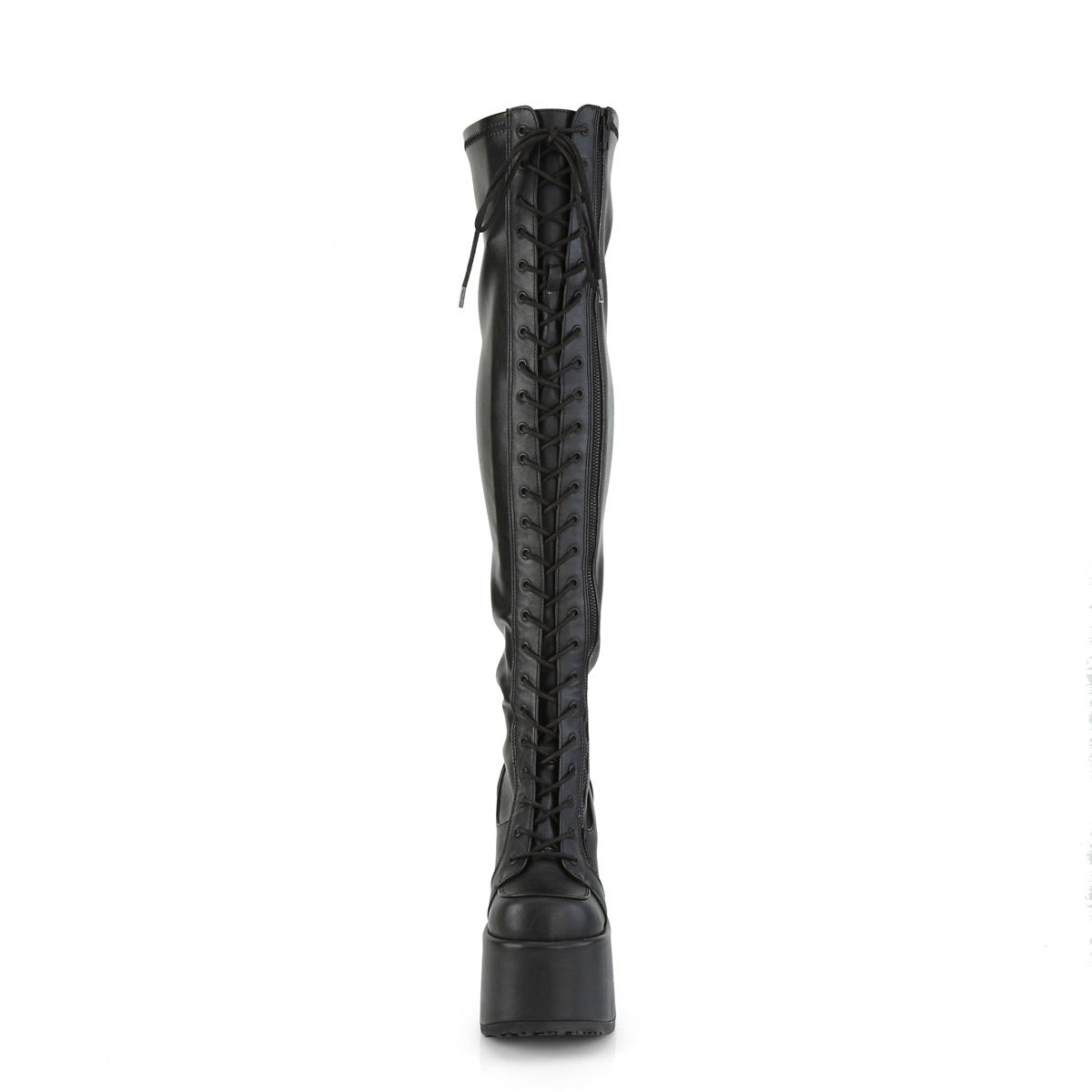 DemoniaCult Stivali da donna CAMEL-300 BLK STR VEGAN PELLE