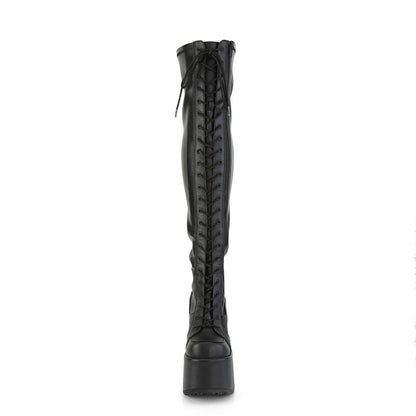 DemoniaCult Stivali da donna CAMEL-300 BLK STR VEGAN PELLE