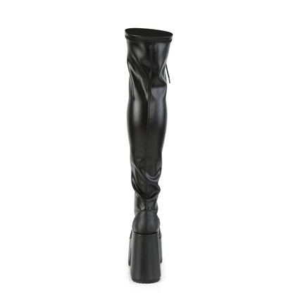 DemoniaCult Stivali da donna CAMEL-300 BLK STR VEGAN PELLE