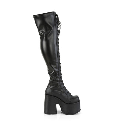 DemoniaCult Stivali da donna CAMEL-300 BLK STR VEGAN PELLE