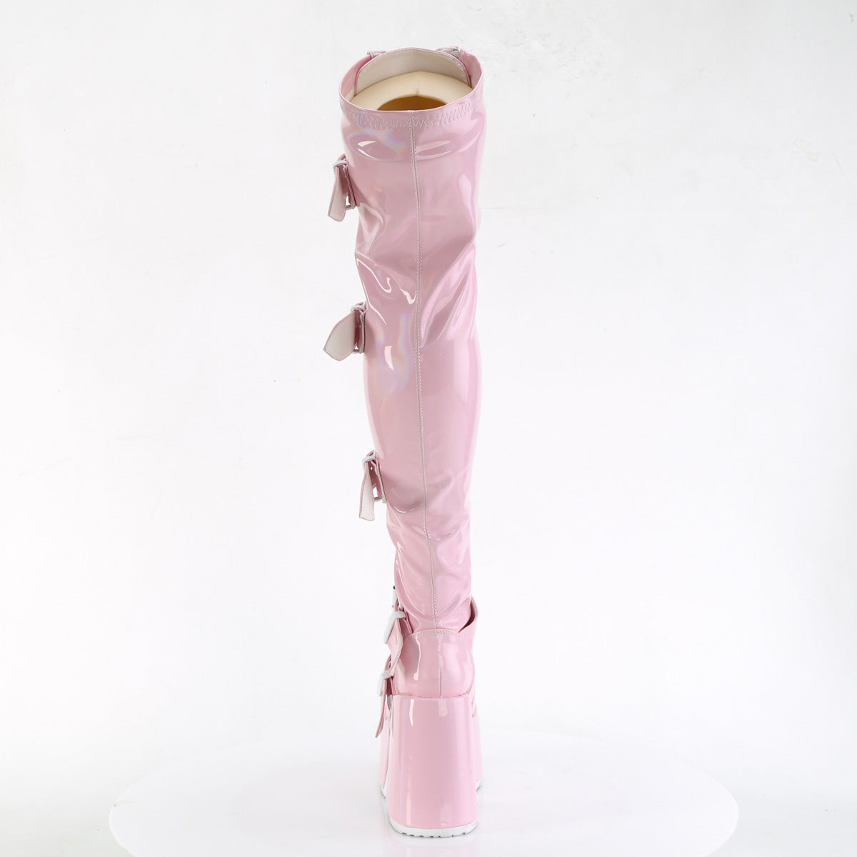 DemoniaCult  Stivali CAMEL-305 B. Ologramma elastico rosa