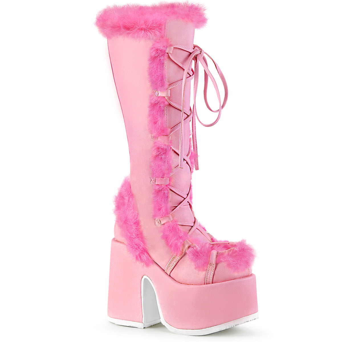 DemoniaCult  Stivali CAMEL-311 B. pelle vegana rosa