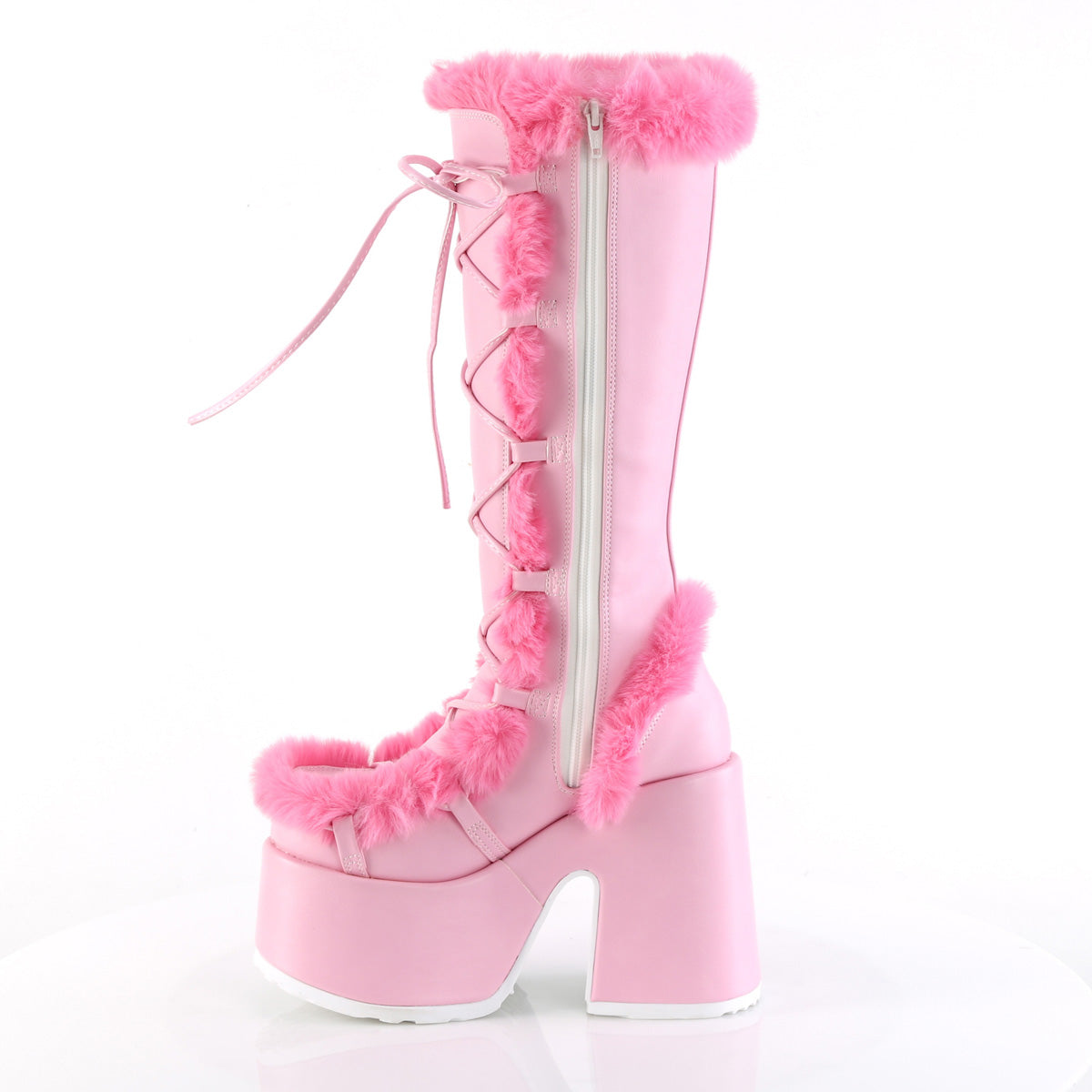 DemoniaCult  Stivali CAMEL-311 B. pelle vegana rosa