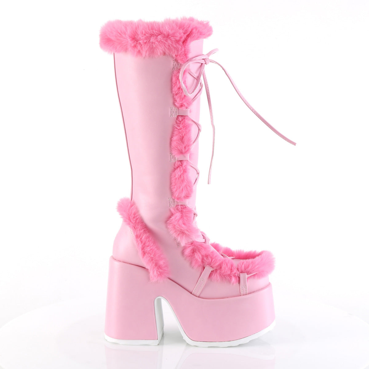 DemoniaCult  Boots CAMEL-311 B. Pink Vegan Leather