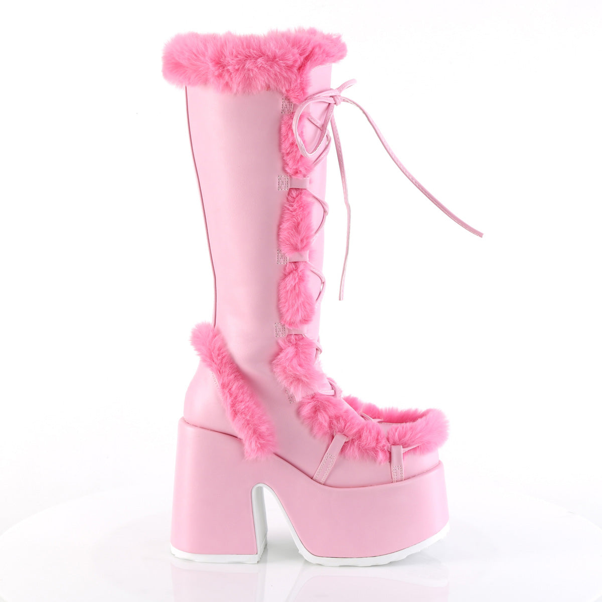 DemoniaCult  Stivali CAMEL-311 B. pelle vegana rosa