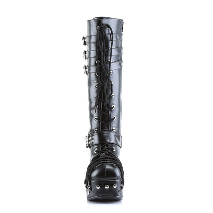 DemoniaCult Stivali da donna CHARADE-206 pelle vegana BLK