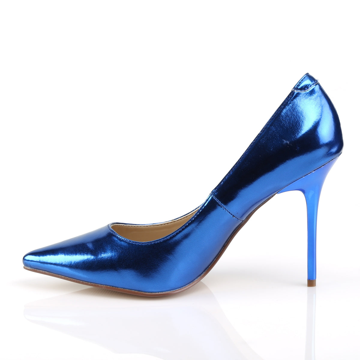 Pleaser Pompe da donna CLASSIQUE-20 PU metallizzato blu