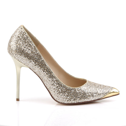 Pleaser Pompe da donna CLASSIQUE-20 Gold glittery Lame PU
