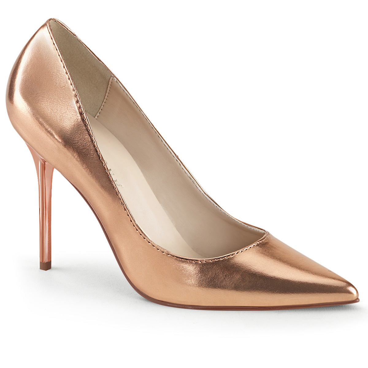Pleaser Pompe da donna CLASSIQUE-20 PU metallizzato in oro rosa