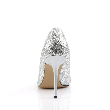 Pleaser Pompe da donna CLASSIQUE-20 tessuto zoppo glittery slv