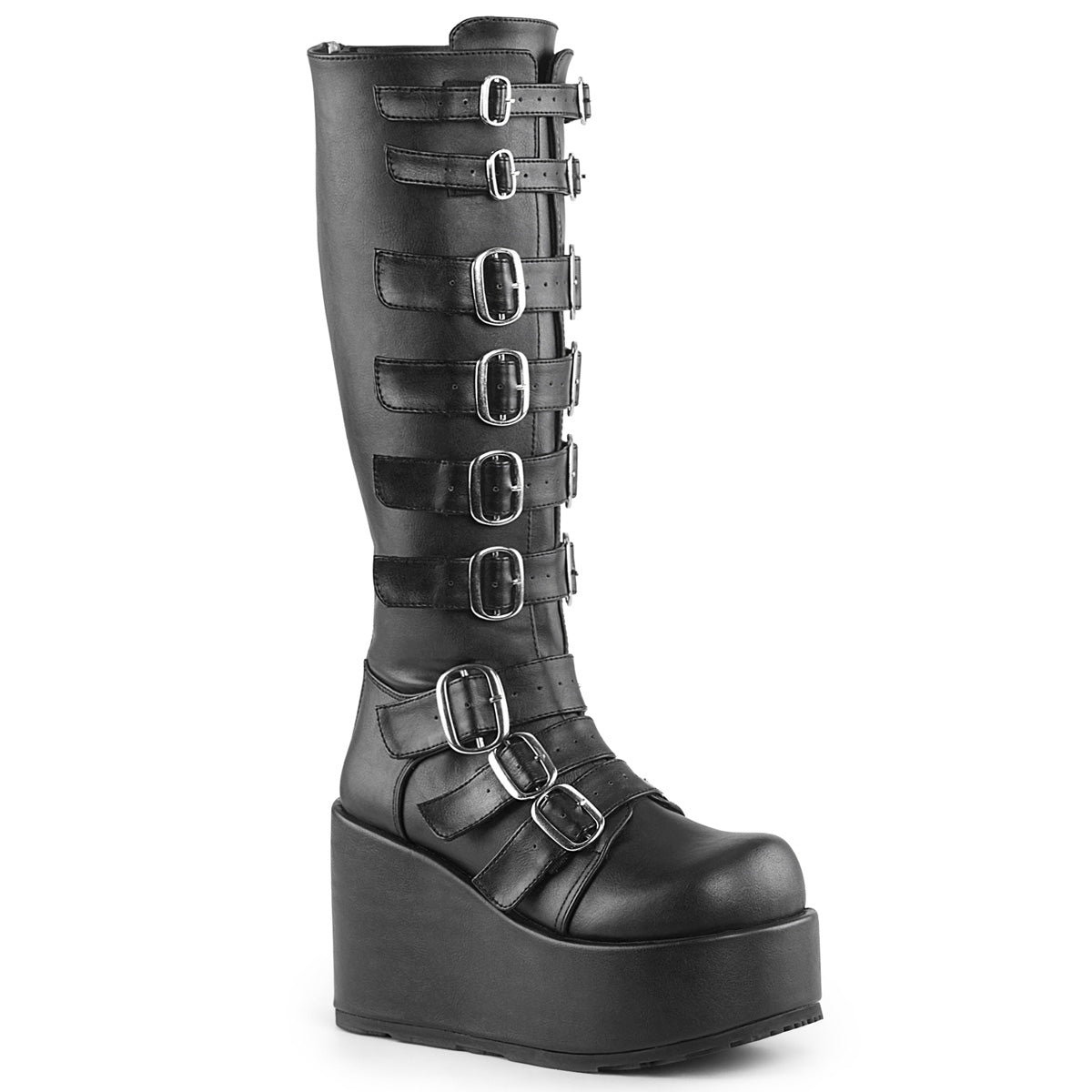DemoniaCult Stivali da donna CONCORD-108 pelle vegana BLK