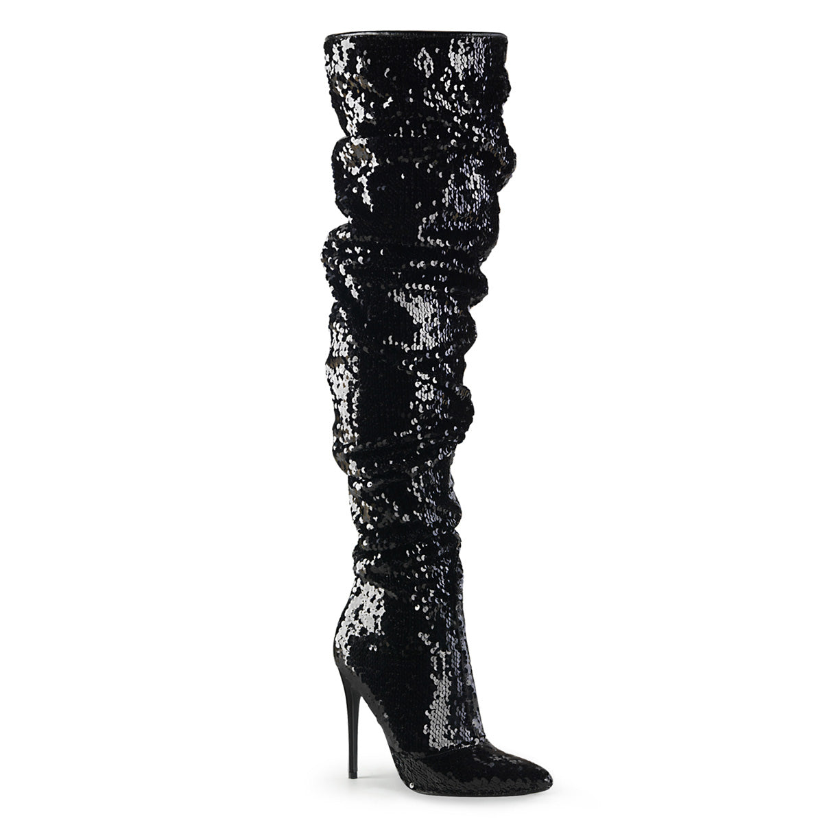 Pleaser Stivali da donna COURTLY-3011 Blk Paillettes.
