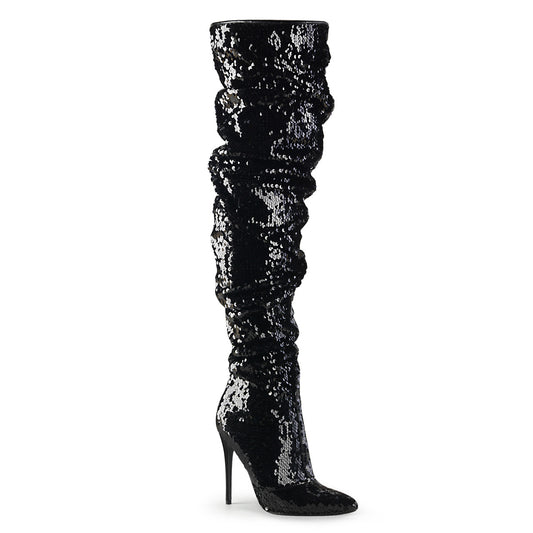 Pleaser Stivali da donna COURTLY-3011 Blk Paillettes.