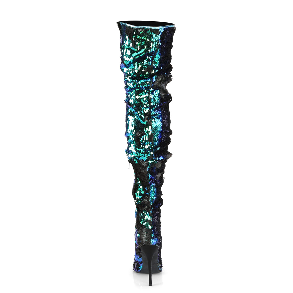 Pleaser Womens Boots COURTLY-3011 Green Iridescent Sequins