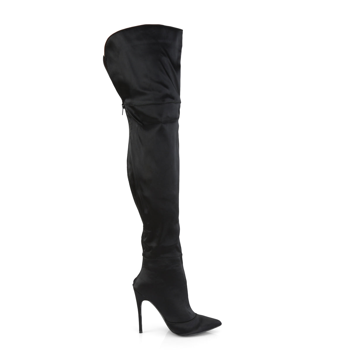 Pleaser Stivali da donna COURTLY-3012 BLK Stretch Satin