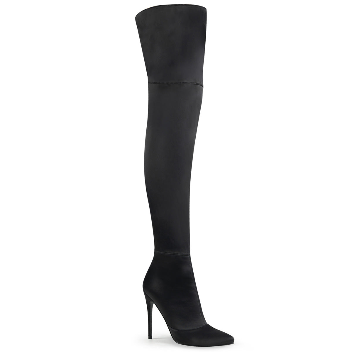 Pleaser Stivali da donna COURTLY-3012 BLK Stretch Satin