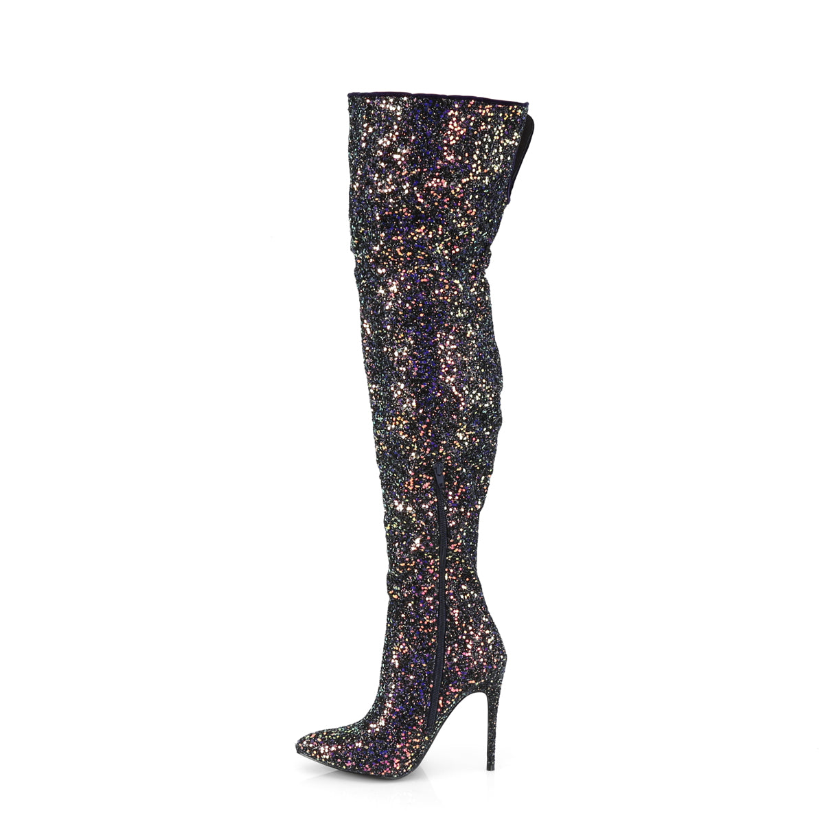 Pleaser Womens Boots COURTLY-3015 Blk Multi Glitter
