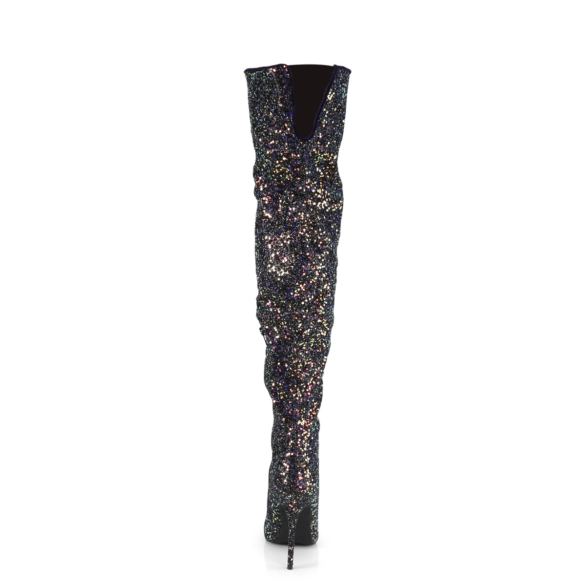 Pleaser Womens Boots COURTLY-3015 Blk Multi Glitter