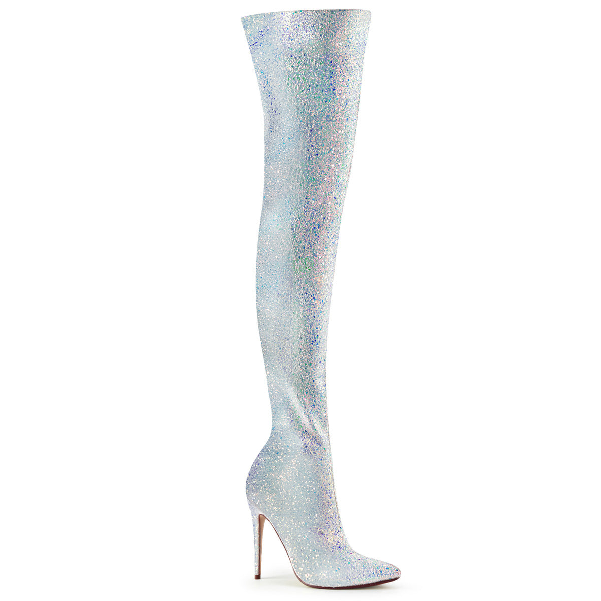 Pleaser Stivali da donna COURTLY-3015 wht multi glitter