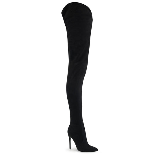 Pleaser Stivali da donna COURTLY-4017 BLK FAUX Suede Suede