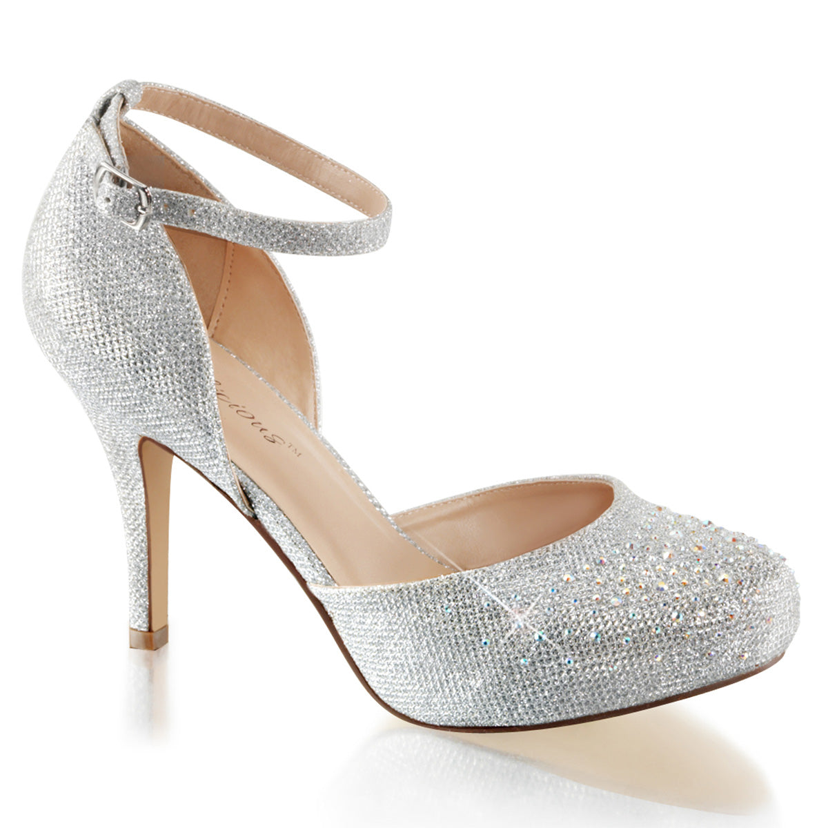 Fabulicious Sandali da donna COVET-03 tessuto di maglia glitterato SLV