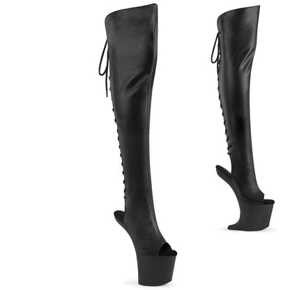 Pleaser Women's Platform Shoes CRAZE-3019 Blk Faux Leather/Blk Matte
