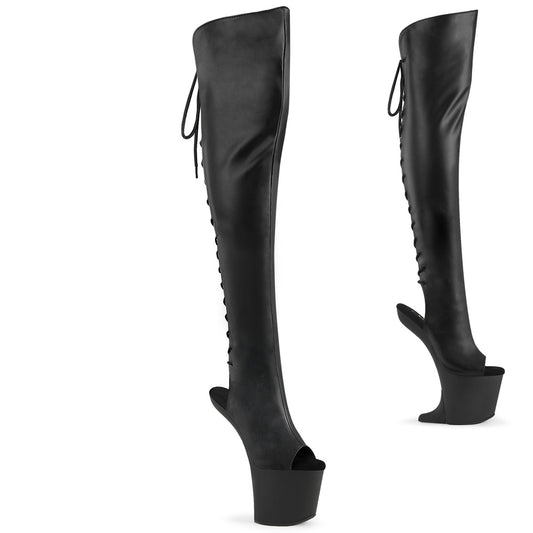 Pleaser Women's Platform Shoes CRAZE-3019 Blk Faux Leather/Blk Matte