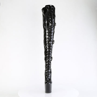 Pleaser  Boots CRAZE-3028 Blk Str. Pat/Blk