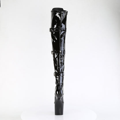 Pleaser  Boots CRAZE-3028 Blk Str. Pat/Blk