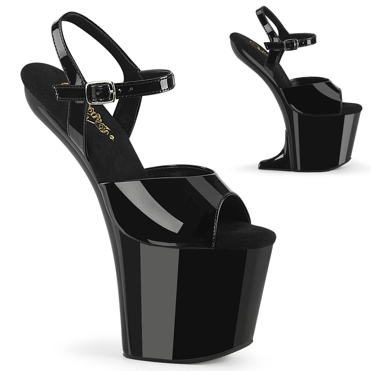 Pleaser  Sandali CRAZE-809 blk pat/blk