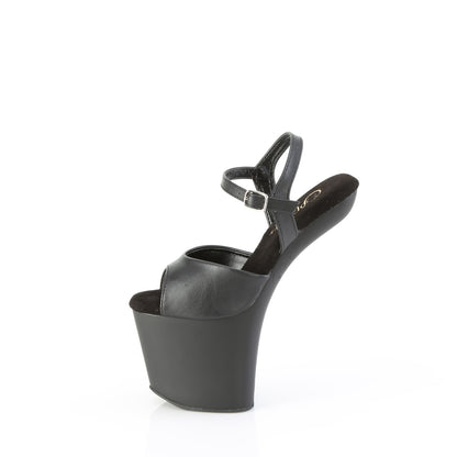 Pleaser  Sandals CRAZE-809 Blk Faux Leather/Blk Matte