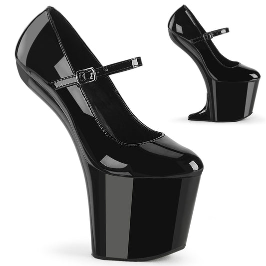 Pleaser Women's Platform Shoes CRAZE-880 Blk Pat/Blk
