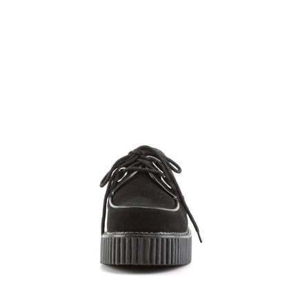 DemoniaCult Scarpa bassa femminile CREEPER-101 in pelle scamosciata BLK