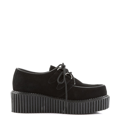 DemoniaCult Scarpa bassa femminile CREEPER-101 in pelle scamosciata BLK