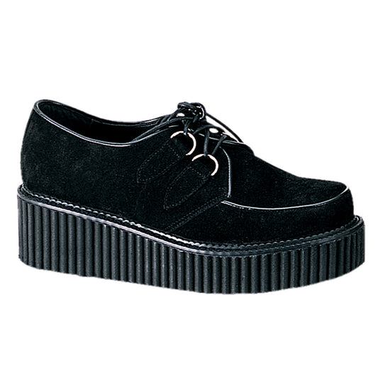DemoniaCult Scarpa bassa femminile CREEPER-101 in pelle scamosciata BLK