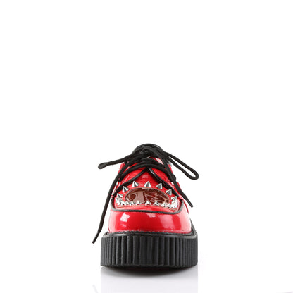 DemoniaCult Scarpa bassa femminile CREEPER-108 RED PAT-PVC