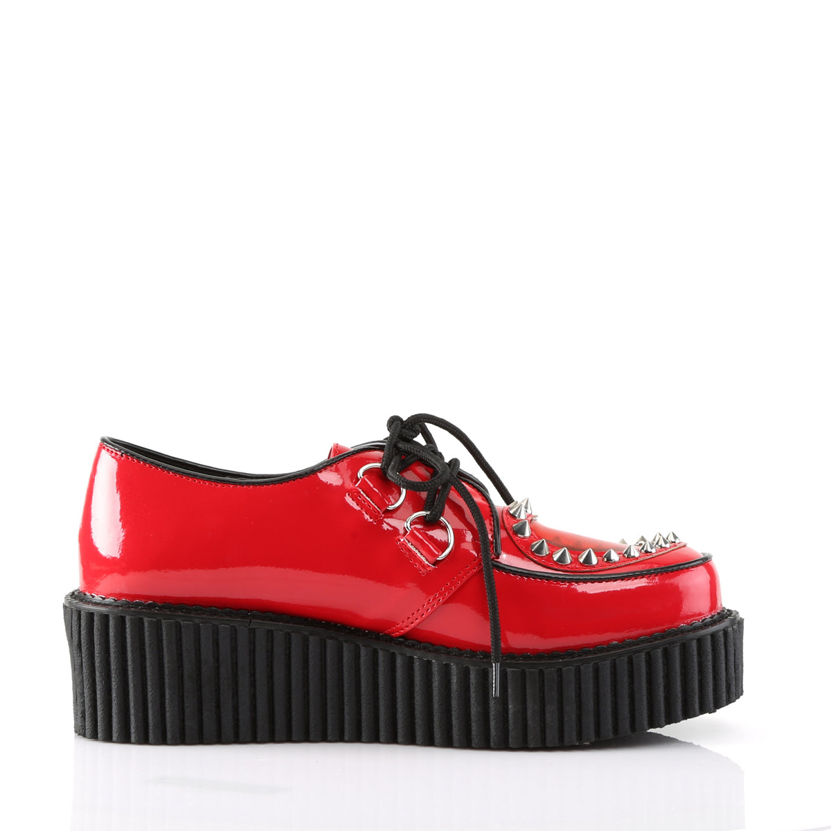 DemoniaCult Scarpa bassa femminile CREEPER-108 RED PAT-PVC
