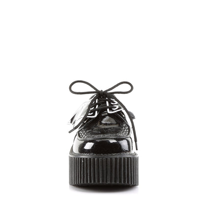DemoniaCult Scarpa bassa femminile CREEPER-205 vinile glitter blk
