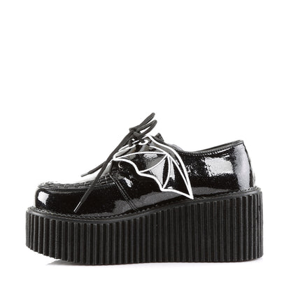 DemoniaCult Scarpa bassa femminile CREEPER-205 vinile glitter blk