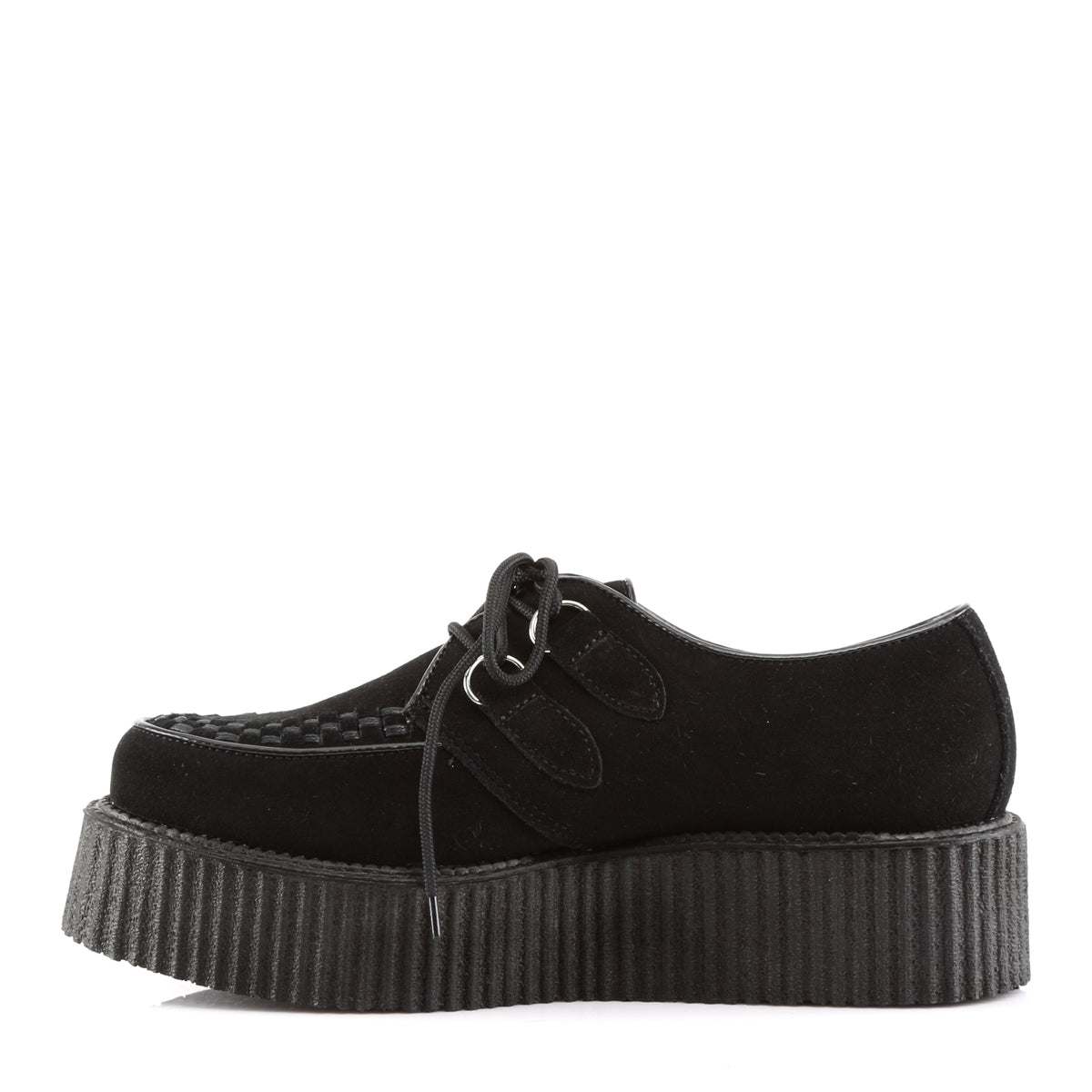 DemoniaCult Mens Low Shoe CREEPER-402S Blk Suede