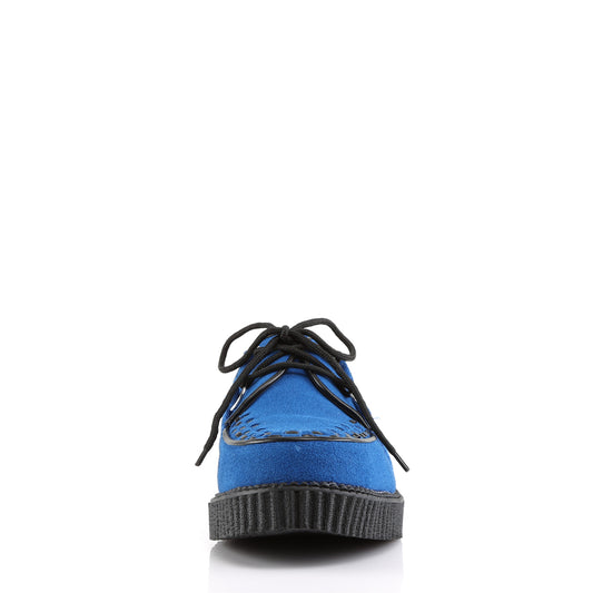 DemoniaCult Scarpa bassa maschile Creeper-602s Royal Blue Suede