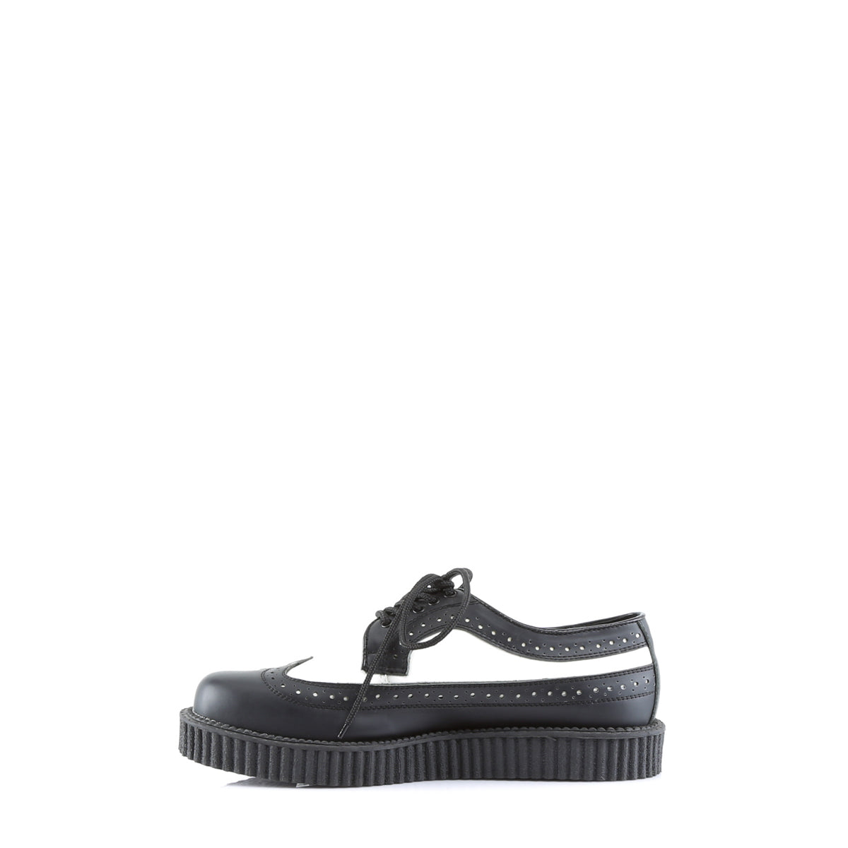DemoniaCult Scarpa bassa maschile CREEPER-608 blk-wht in pelle