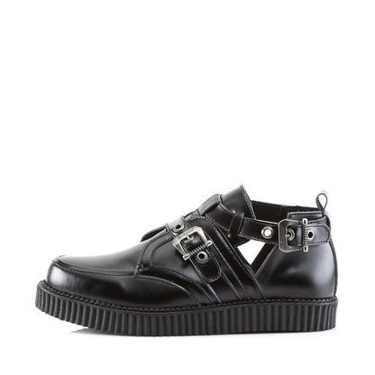 DemoniaCult Scarpa bassa maschile CREEPER-615 pelle BLK