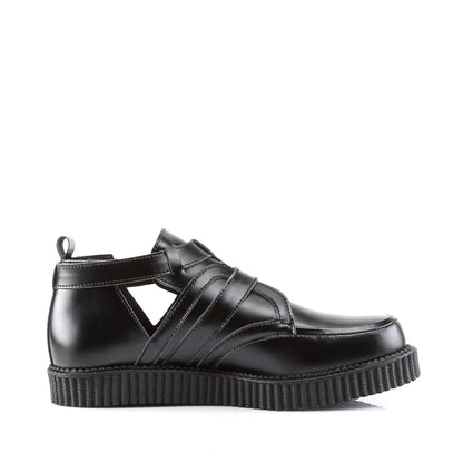 DemoniaCult Scarpa bassa maschile CREEPER-615 pelle BLK